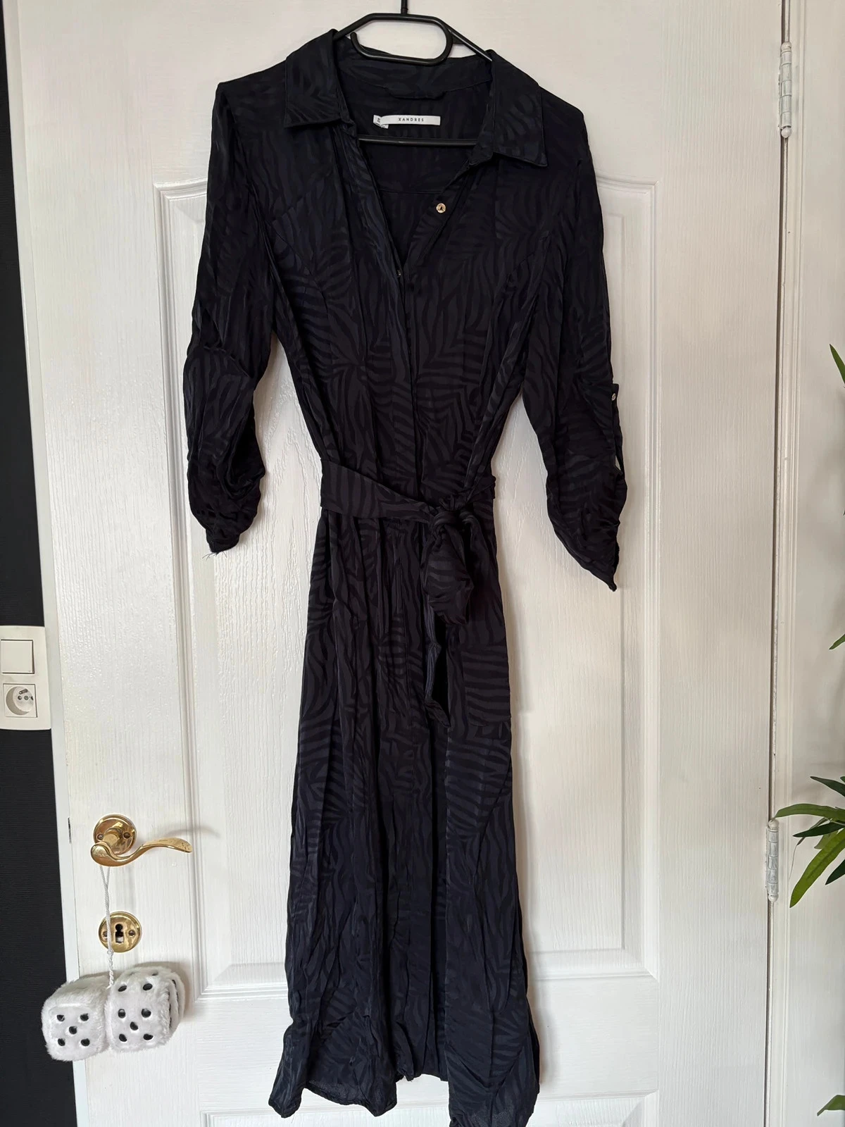 Robe chemise tigrée bleu marine